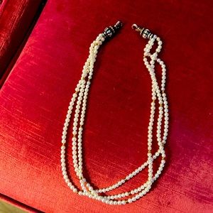 Lagos triple strand pearls